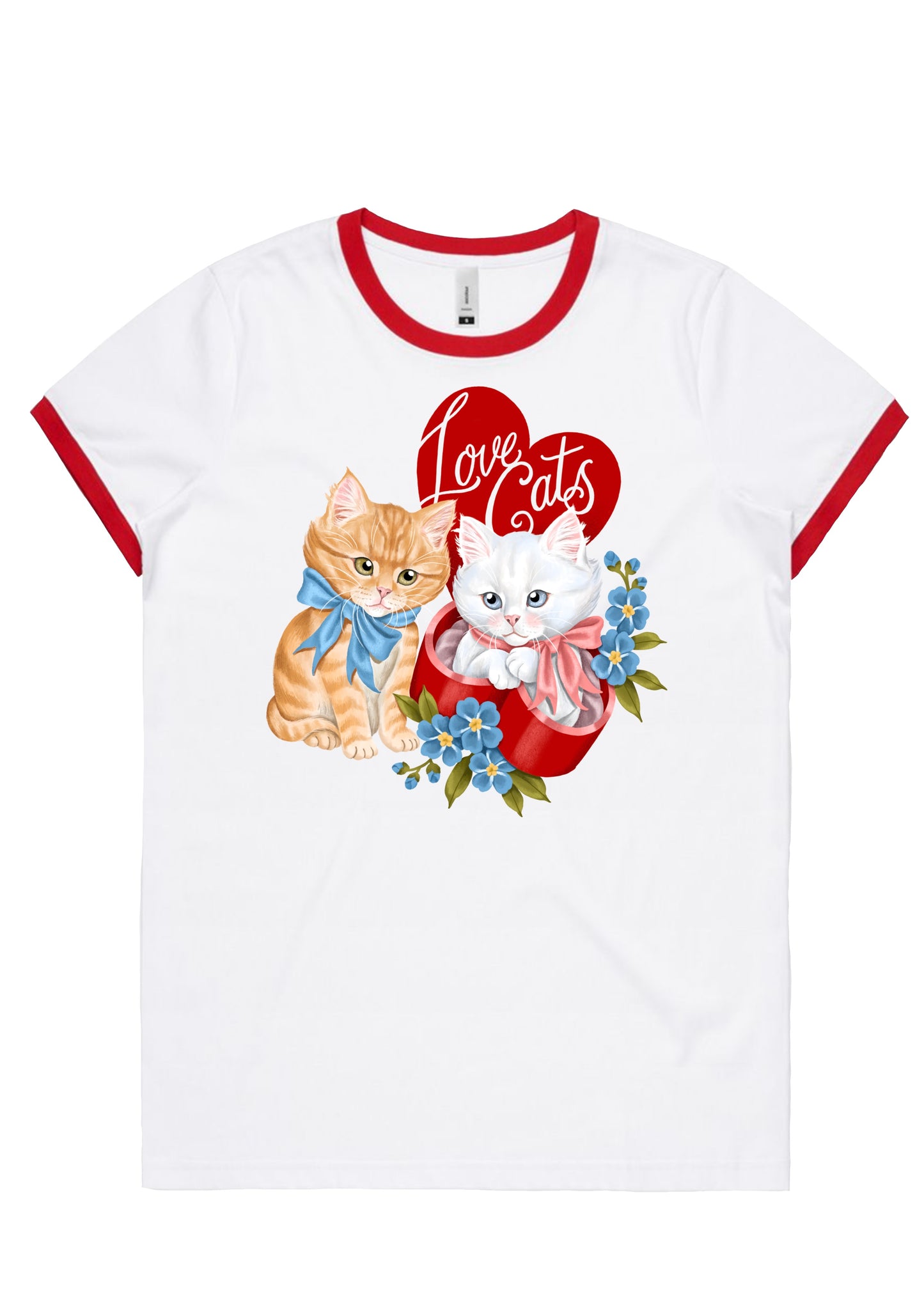 Love Cats - Red Ringer Tee