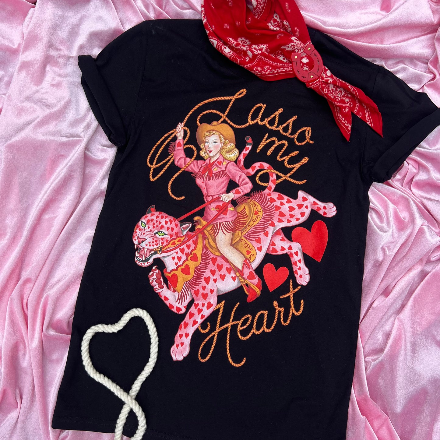 Lasso My Heart Tee - Black