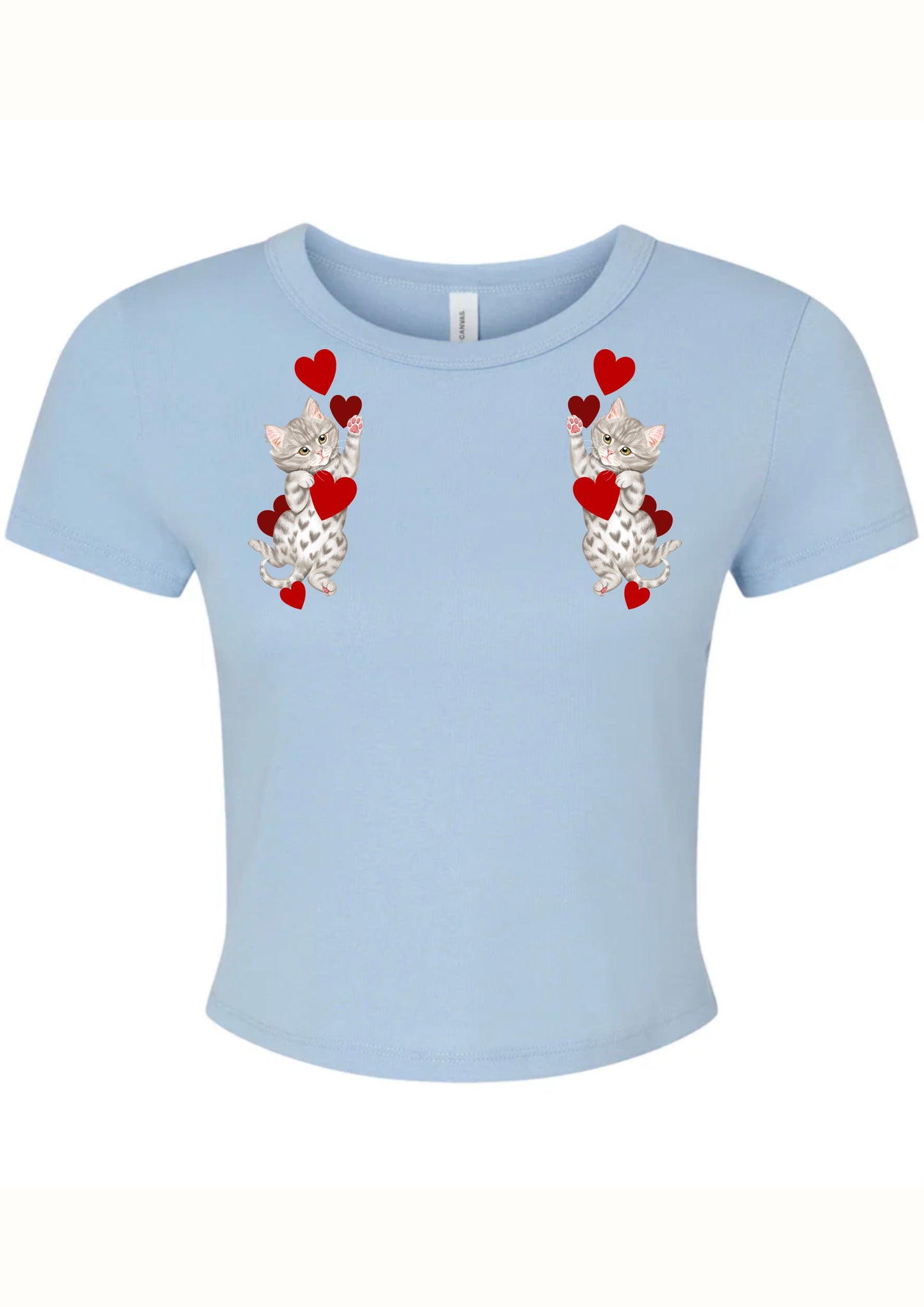 Love Kittens Baby Tee - Light Blue