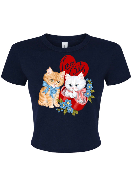 PRE ORDER - Love Cats Baby Tee - Black