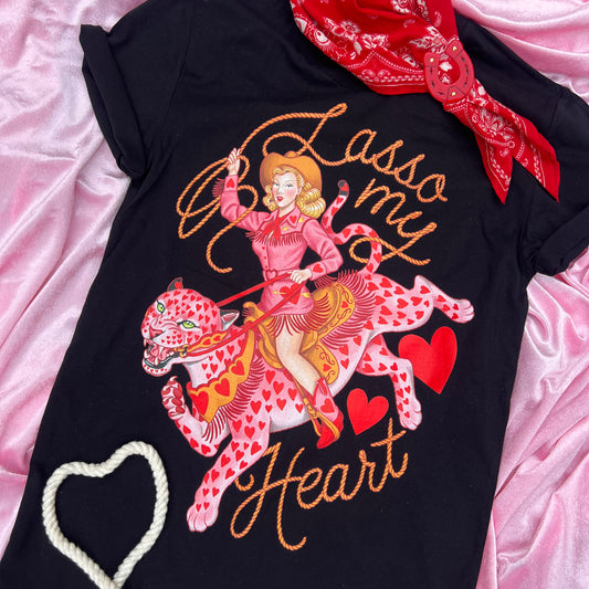 Lasso My Heart Tee - Black