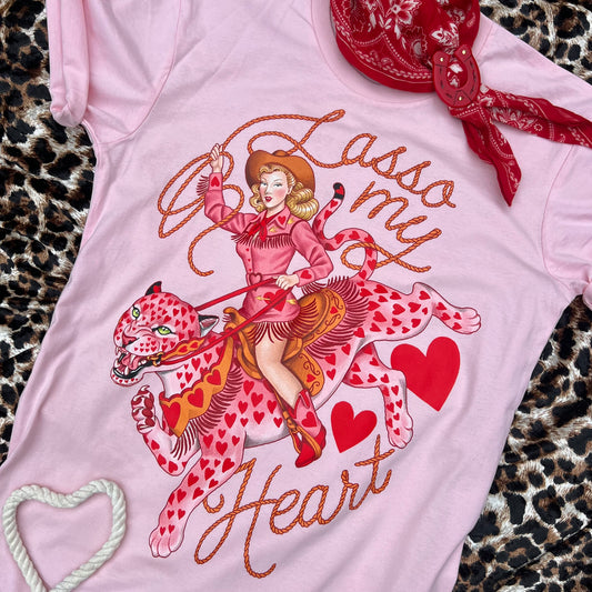 Lasso My Heart Tee - Pink