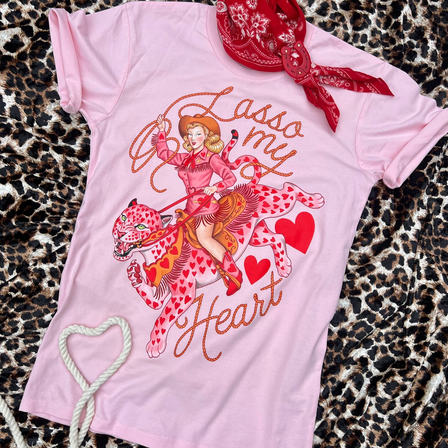 Lasso My Heart Tee - Pink